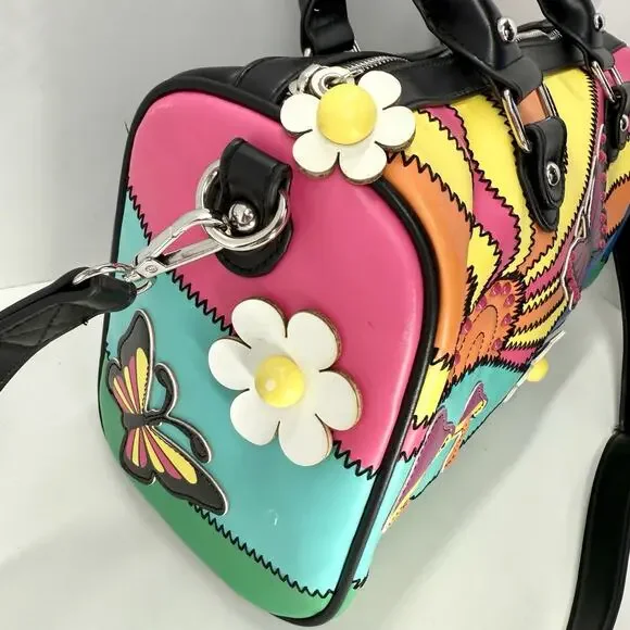 Current Mood Sunshine Mushroom Butterfly 70s Hippie Purse Bag Dolls Kill 60s - Picture 3 of 9